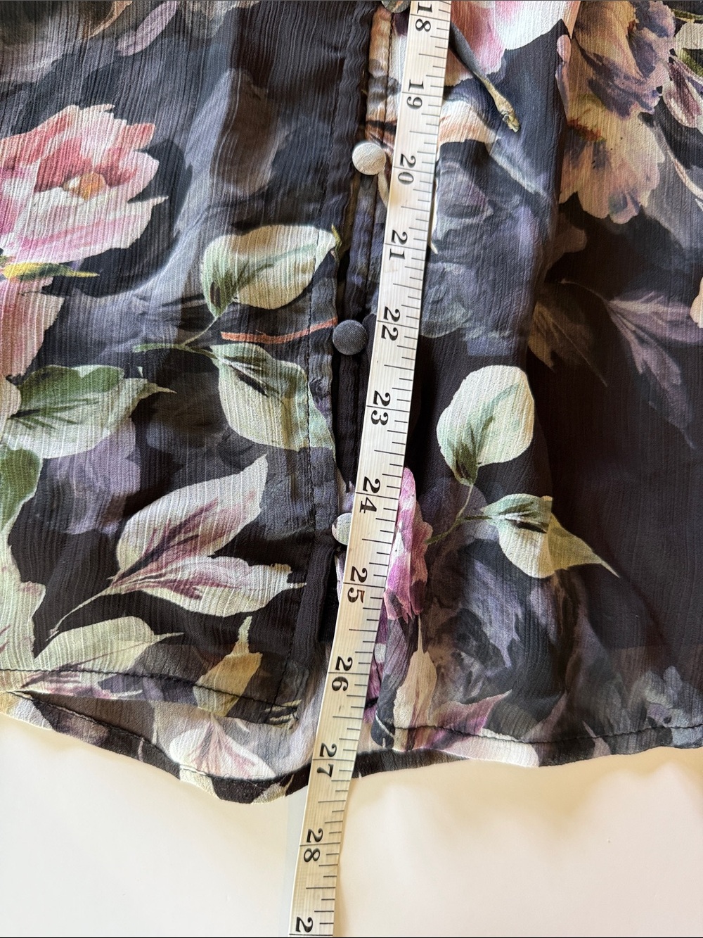 NWT Joie Black/Pink Floral Chiffon Blouse Size Large - Picture 11 of 14
